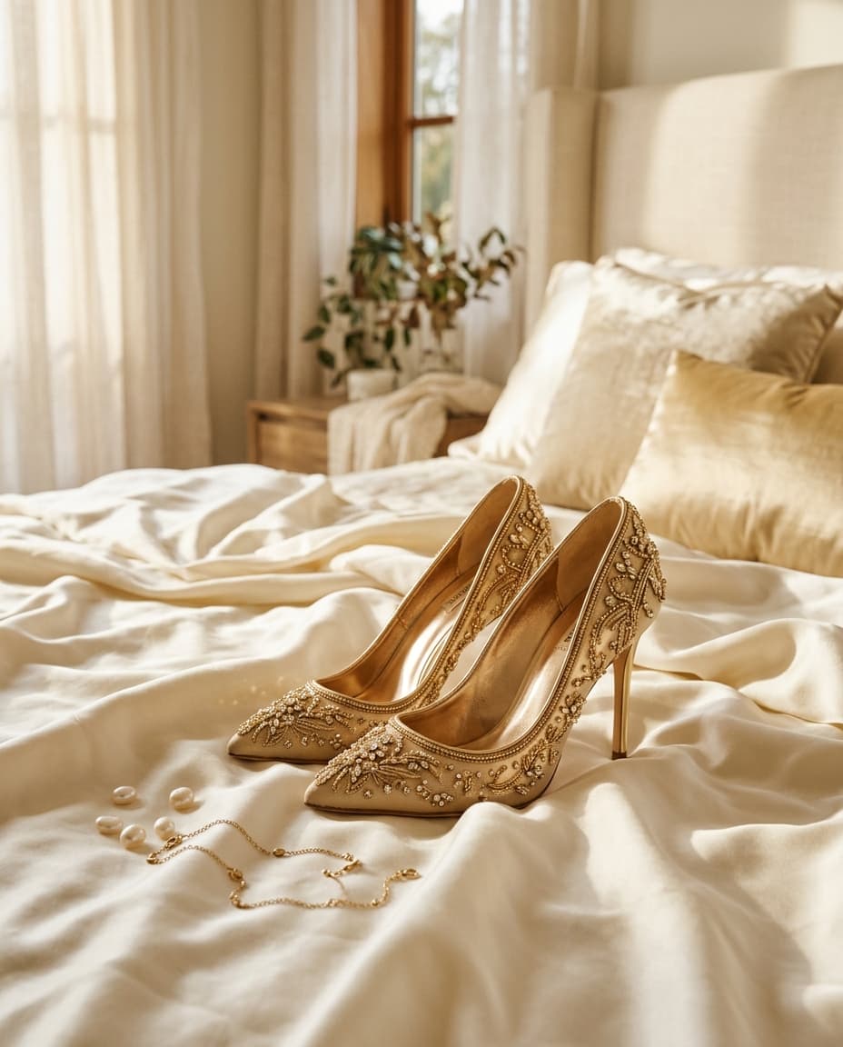 Woman wearing premium statement footwear — The Spotlight Court